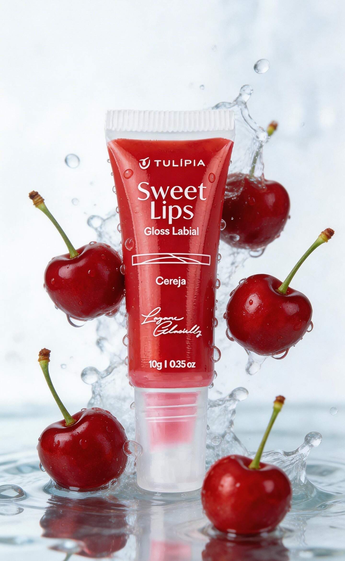 Gloss Labial Sweet Lips Tulípia Efeito Preenchedor Cereja