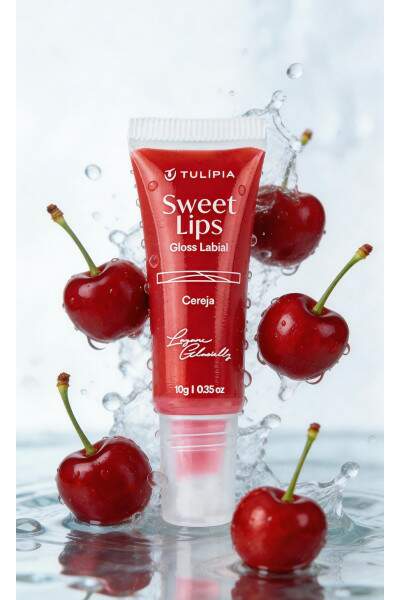 Gloss Labial Sweet Lips Tulípia Efeito Preenchedor Cereja