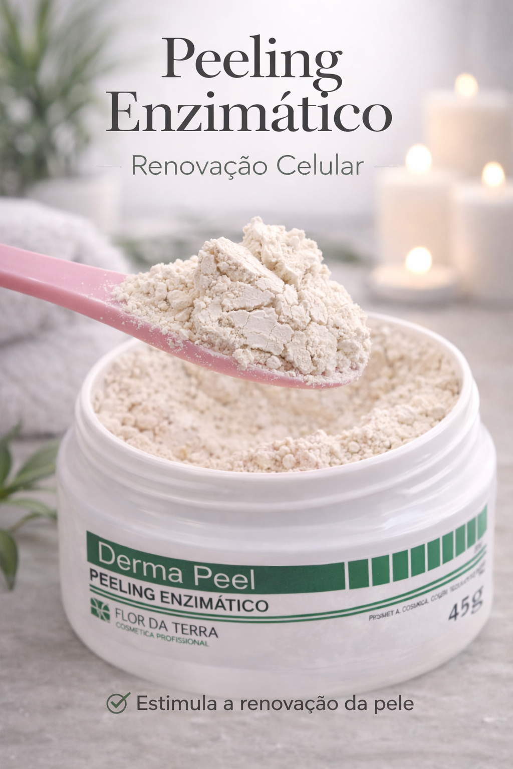 Peeling Enzimático Derma Peel 45g Flor da Terra