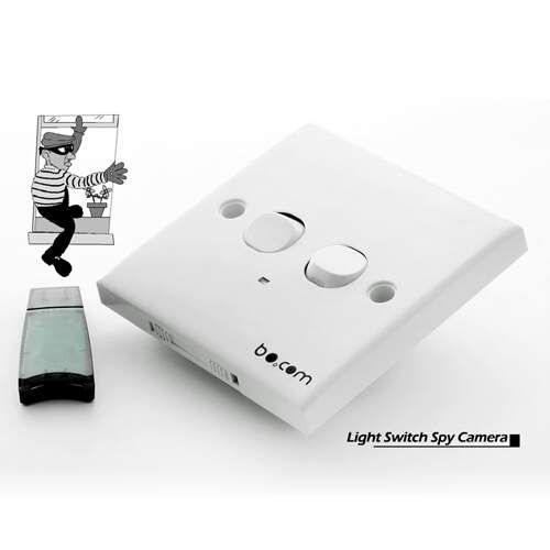 HD Spy Camera Light Switch Detecção w / Motion e gratuito incluído Micro SD Card
