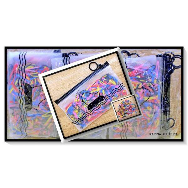 Pacote Com 12 Ncessaires Com Elsticos Color LI4495