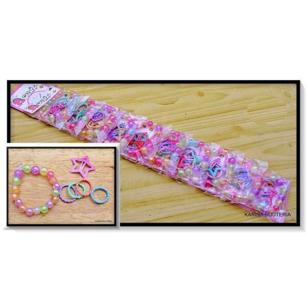Cartela Com 10 Pulseira + 10 Tic-Tac + 40 rabics LI4798