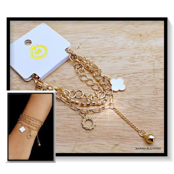 Pulseiras Berloque 3 Voltas Trevo PU3081