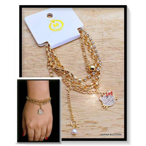 Pulseiras Berloque 3 Voltas Cat PU3087