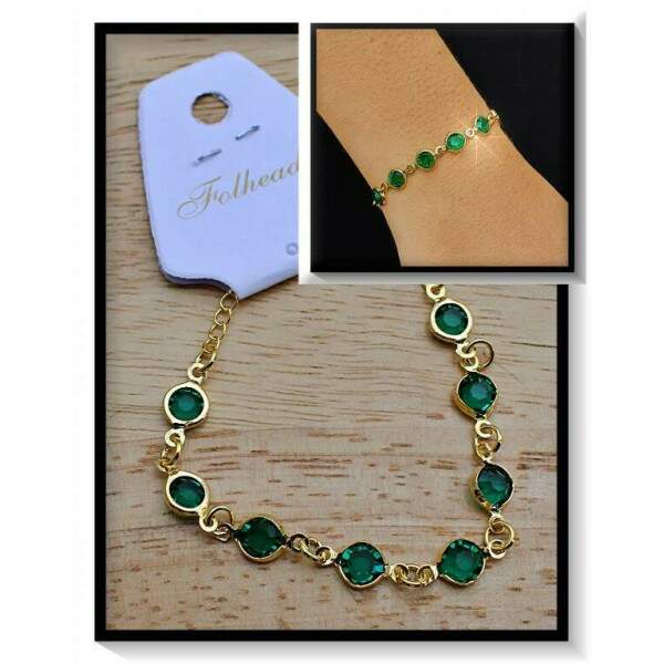 Pulseira Folheada Pedrinha PF237