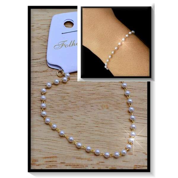 Pulseira Folheada Perola PF241