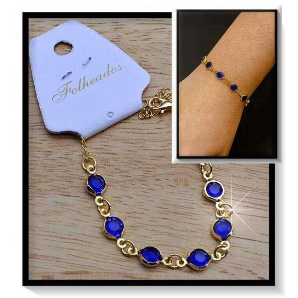 Pulseira Folheada Pedrinha PF242