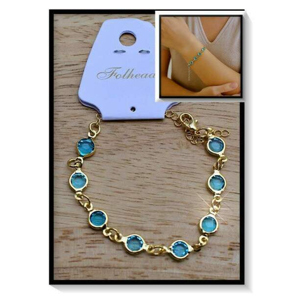 Pulseira Folheada Pedrinha PF243