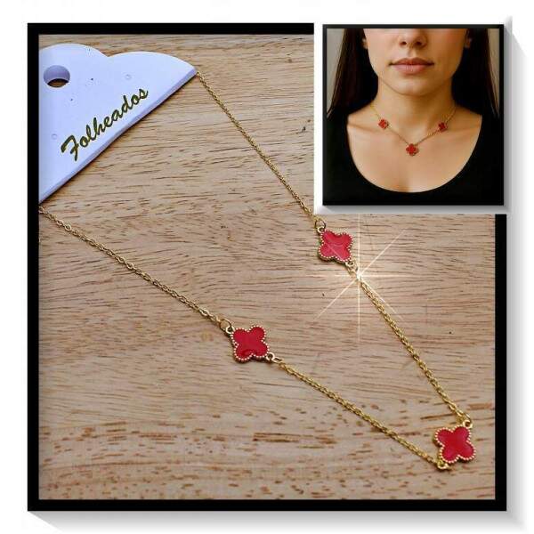 Colar Folheado Chocker Trevo CF436