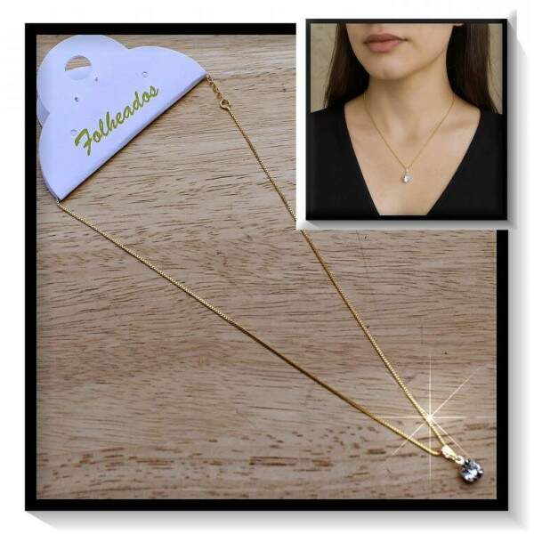Colar Folheado Ponto De Luz CF444