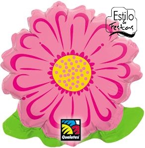 Balao Flor Margarida Rosa Bexiga Flor Margarida Rosa