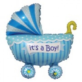 Balao Carrinho De Bebe Azul Its A Boy Para Cha De Bebe Maternidade Baby Shower Delivery Estilo E Festas
