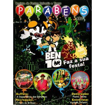 Revista de Festas Infantis e Teens Parabns Ben 10 (capa rasurada)