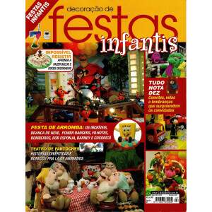 Revista Decorao de Festas Infantis edio 07 Os Incrveis, Branca de Neve, Power Rangers, Bob Esponja, Barney, Cocoric