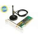 Placa de Rede Pci Wireless Wifi Sem Fio 54mbps G c/ Antena Externa - Comtac 9009
