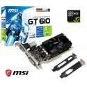 Placa de Video Nvidia Geforce Gt610 2gb Ddr3 DirectX 11 c/ HDMI + Espelho Low Profile / Perfil Baixo - MSI