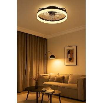Luminria e Ventilador Orbital AIR BLACK IVORY 40W LED