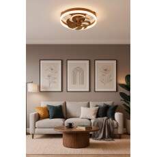 Luminria e Ventilador Orbital AIR WOOD 40W LED