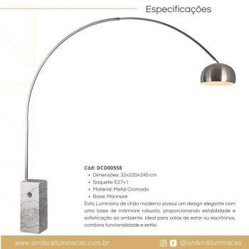 Luminria Coluna MODERN ARCHED mrmore 230cm E27 DCD00558