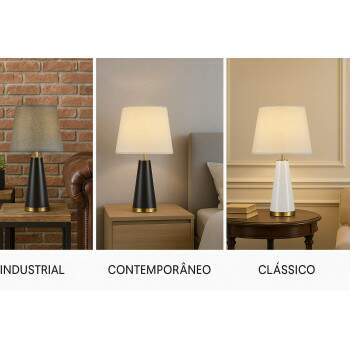 Luminria Abajur HORUS 001P E27 Preto