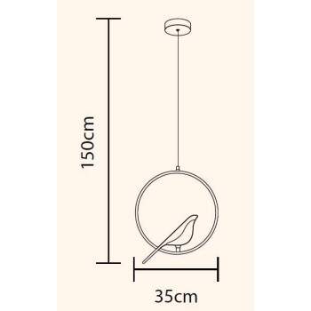 Pendente BIRD Dourado 6W 3000K SL-0588/H1 GD