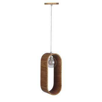 Luminria Pendente madeira SLIM oval G9