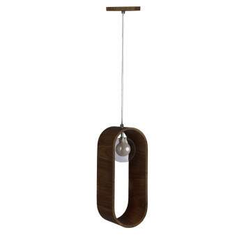 Luminria Pendente madeira SLIM oval G9