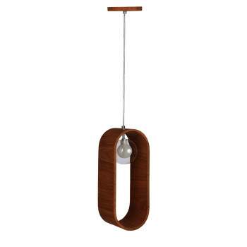 Luminria Pendente madeira SLIM oval G9