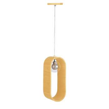 Luminria Pendente madeira SLIM oval G9