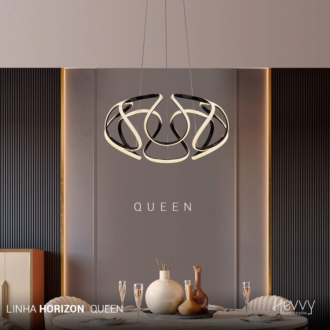 Pendente Horizon QUEEN Preto PZ-20605-1 BK Multicolor + Memória