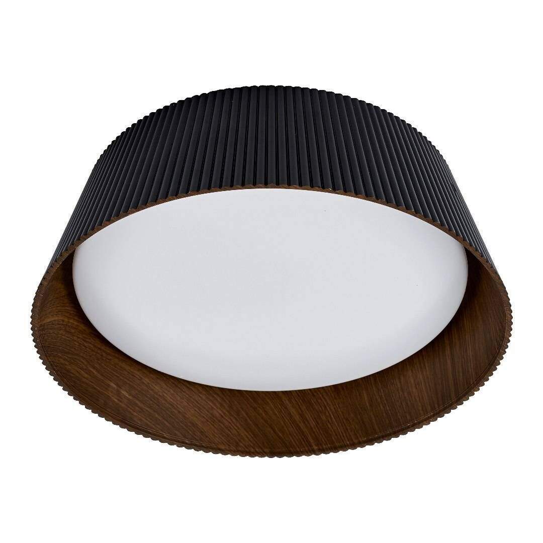 Pendente e Plafon OTTAWA 45cm 36W preto e imbuia LY-8690DX PT+IMB