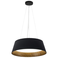 Pendente e Plafon OTTAWA 45cm 36W preto e imbuia LY-8690DX PT+IMB