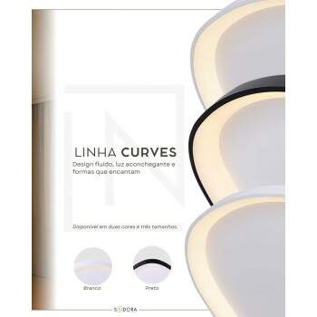 Luminria Plafon CURVES 54W Luz Indireta branco QX05623