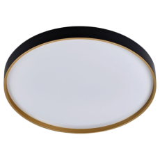 Plafon LED TORONTO Multicolor preto e dourado 18W 26cm LY-8798AS PT+DR