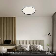 Plafon LED TORONTO Multicolor branco e preto 18W 26cm LY-8798AS BC+PT