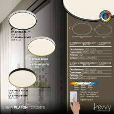 Plafon LED TORONTO Multicolor branco e preto 24W 33cm LY-8798AM BC+DR