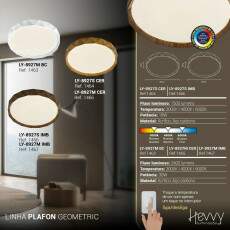 Plafon GEOMETRIC 40cm 24W imbuia Multicolor LY-8927S CER