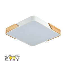 Luminria Plafon LED WOOD Multicolor 48W branco LY-8169M WH