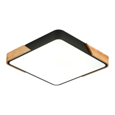 Luminria Plafon LED WOOD Multicolor 48W preto LY-8169M BK
