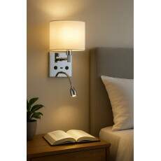 Arandela MELINA Cinza USB + lanterna articulada SL-5825/W1 WH