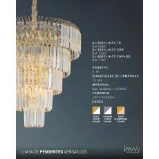 Lustre VERSAILLES cromado + cristal clear SL-5681L/H12CHR