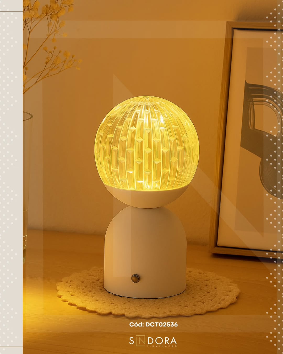 Luminária Abajur LUMINA 3W multicolor dimerizável branco DCT02536