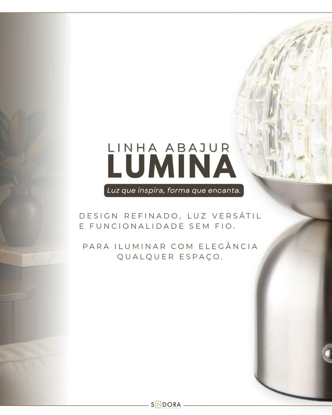 Luminária Abajur LUMINA 3W multicolor dimerizável branco DCT02536