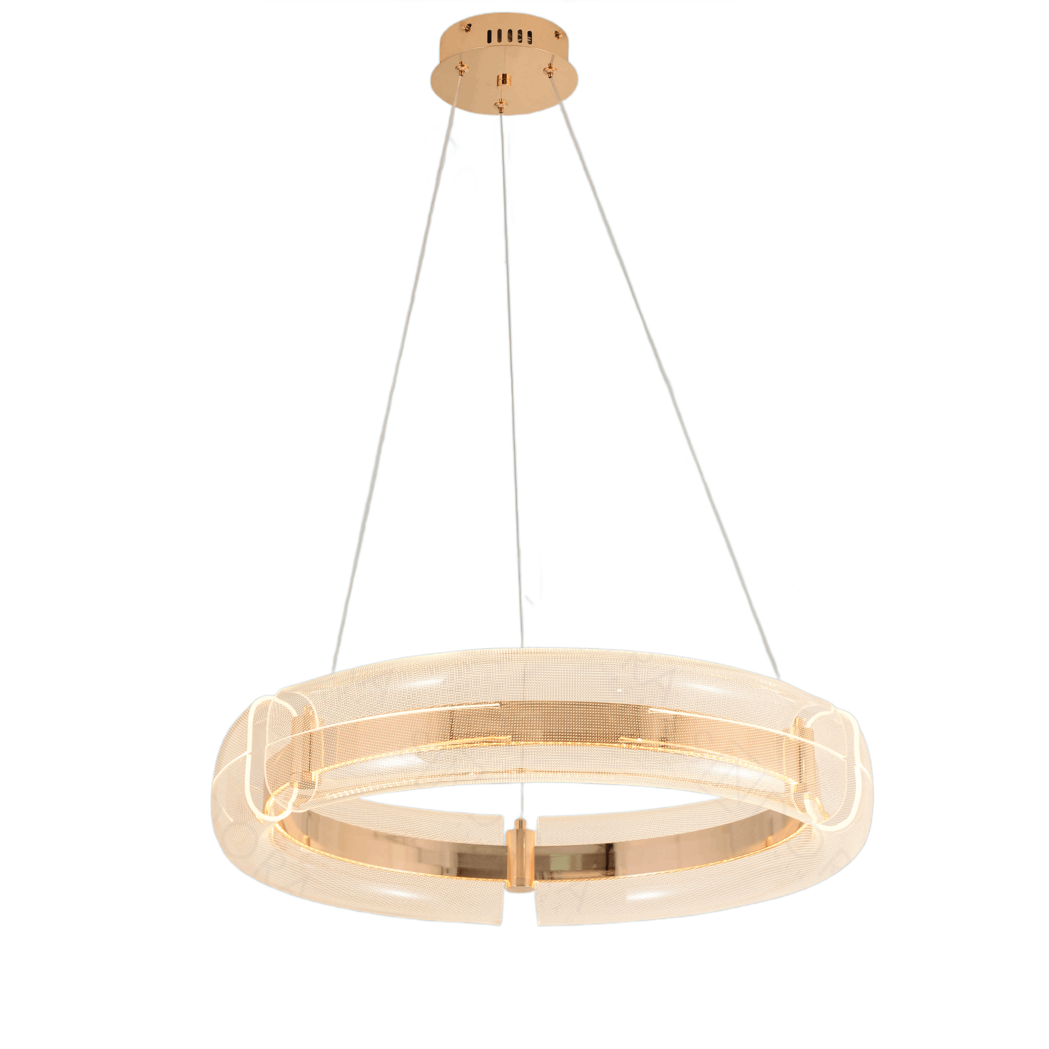 Pendente ANANDA Acrílico 60cm dourado 49w QD05216