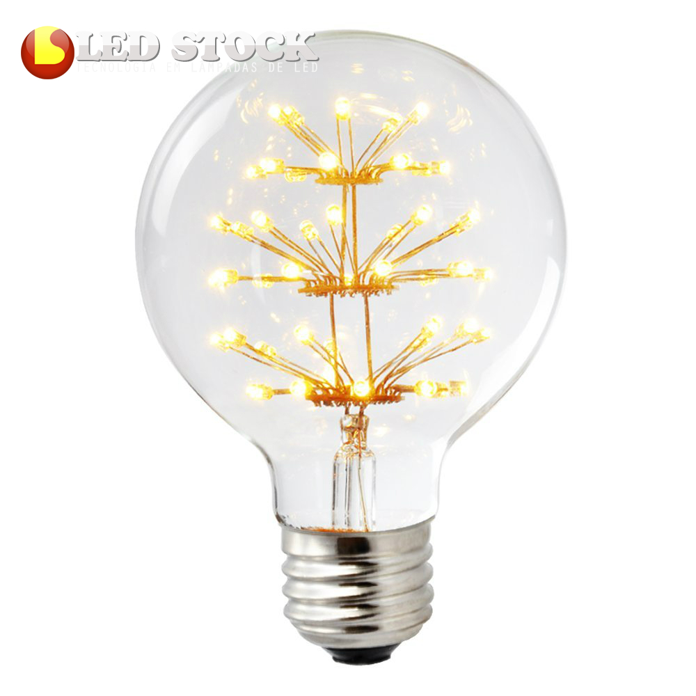 LÂMPADA LED RETRÔ VINTAGE G80 - BULBO FIREWORKS - 3W E27 ROSCA