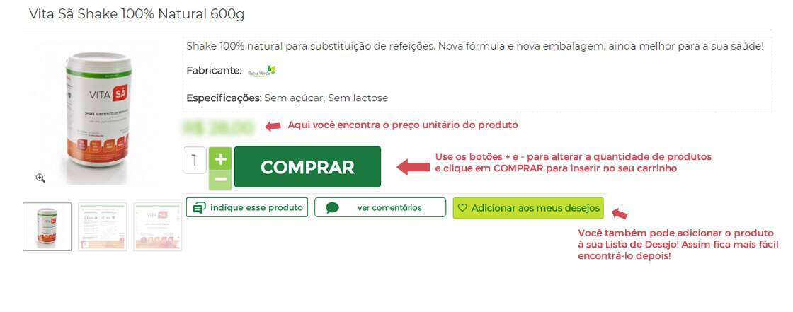 05 - Escolha o produto e clique em comprar (na galeria de produtos ou na página do próprio produto).