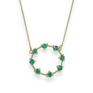 Colar Mandala Pedras Verdes Banhada a Ouro