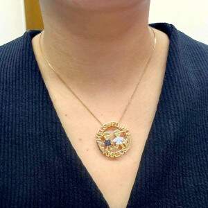 Colar Mandala Meus Filhos Amados Meninos Cravejado Banhado a Ouro