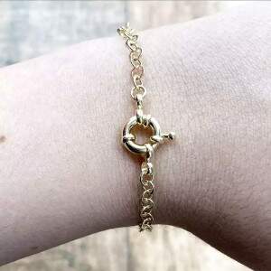 Pulseira Argolas Fecho Grande Banhada a Ouro