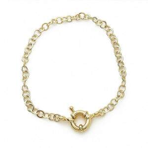 Pulseira Argolas Fecho Grande Banhada a Ouro